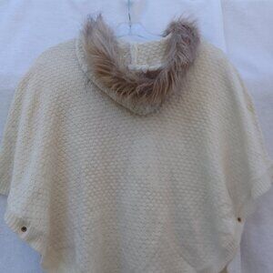 Bundle sunglasses&luxury stylish cropped-style knit warm faux fur sweater shawl